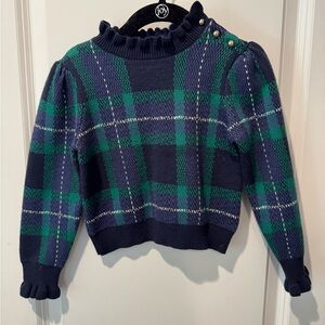 Janie and Jack Navy and Teal Knit Sweater